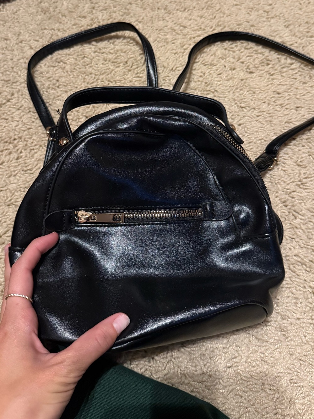 Classic Black Mini Backpack Purse - Women's Convertible Bag